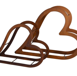 Liggend hart houtopslag, roest design