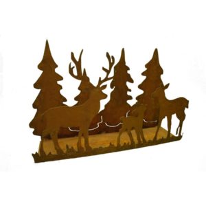 Bosscène wild familie op plaat, roest design