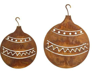 Kerstbal vlak, roest design