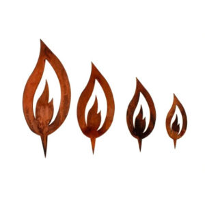 Vlammen in vier verschillende maten, roest design