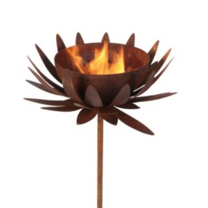 Bloemenschaal met binnenschaal voorzien van korte buis, roest design