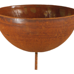 Schaal halfrond voorzien van korte buis, roest design