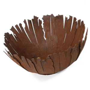 Schaal met franjes, roest design