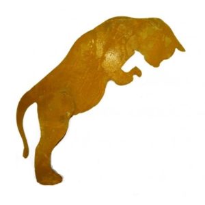 Nieuwsgierige kat om aan viskom te hangen, roest design