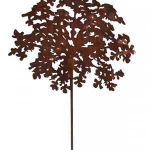 Wilde bloem rond tuinsteker, vlak, roest design