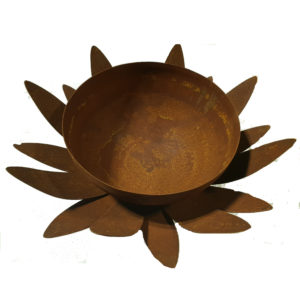 Bloemenschaal met binnenschaal om neer te zetten, roest design