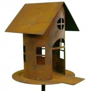 Vogelhuisje tuinsteker, roest design