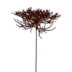 Wilde bloem tuinsteker, vlak, roest design