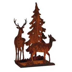 Decoratieve theelichthouder met wild en bos, roest design