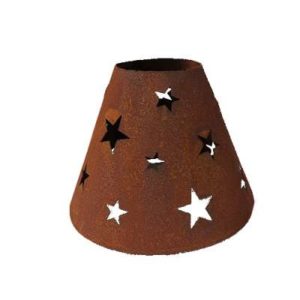 Wijnglas lampenkap, sterren, roest design