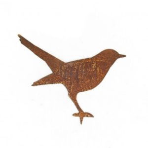 Vogel merel staand, ministeker, roest design