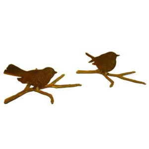 Vogel zittend op een tak 24 cm, roest design