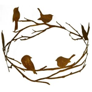 Vogels zittend op takken ring, roest design