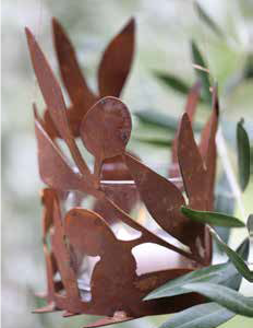 Windlicht olijf, roest design