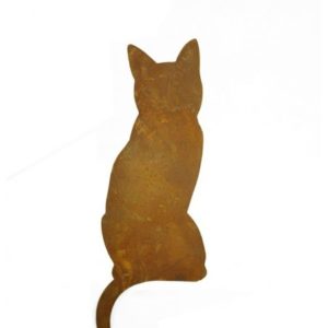 Kat zittend, aanzicht van achteren, roest design