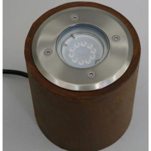 Led-spot voor buiten, metalen behuizing roestvrij staal, roest gecoat