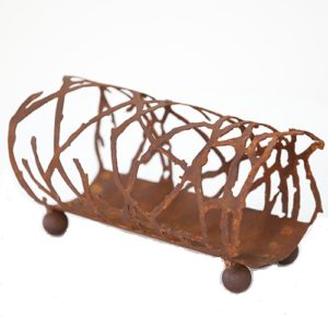 Windlichthouder takgeweven, roest design