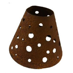 Wijnglas lampenkap, stippen, roest design