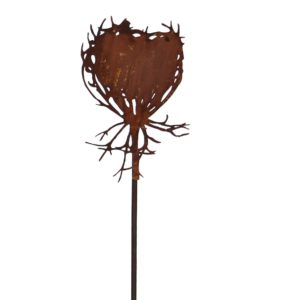 Wilde bloem knop, tuinsteker, vlak, roest design