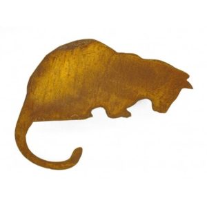 Decoratieve kat naar beneden kijkend, roest design