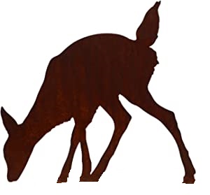 Jonge ree grazend, tuinsteker, roest design