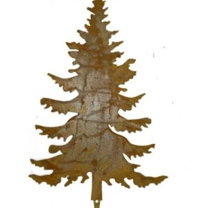 Kerstboom nr 3 - 23 cm hoog, ministeker, roest design