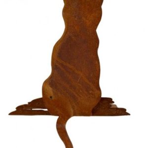 Decoratieve kat zittend op steiger, roest design