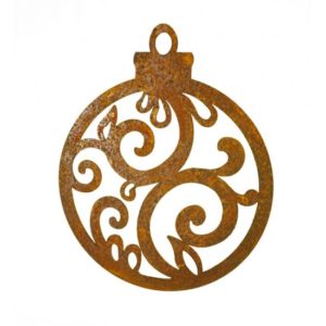 Kerstbal met barok ornamenten, roest design