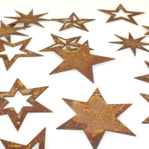 Sterren assorti, set à 6 stuks, roest design