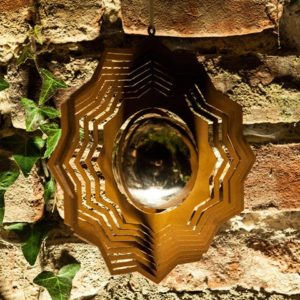 Windspinner ster inclusief uitneembare rvs look kogel, motief 1, roest design