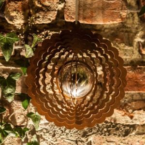 Windspinner bloem inclusief uitneembare rvs look kogel, motief 3, roest design