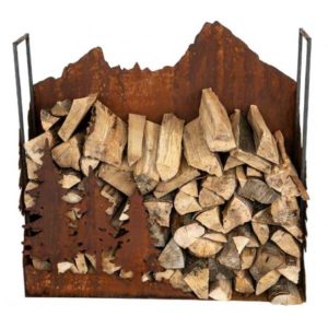 Houtstapelaar motief alpen, roest design