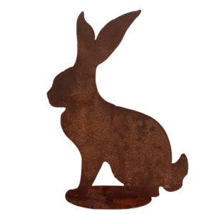 Elegante haas, op plaat, roest design