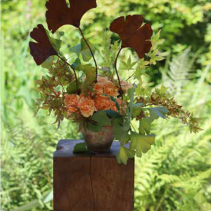 Ginkgo bladeren, set à 3 verschillende bladeren, roest design