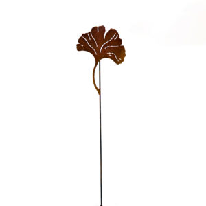 Ginkgo blad op stang, tuinsteker, roest design