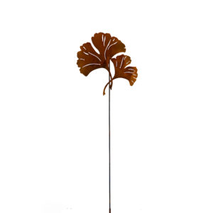 Ginkgo bladeren op stang, tuinsteker, roest design