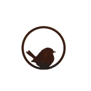Siervogel in ring - zittend - om op te hangen, roest design