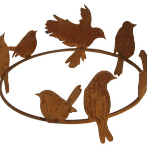 Decoratieve vogelring voorzien van 8 vogels, roest design