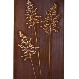 Tuinscherm met grasmotief, afmeting 100 x 200cm, roest design