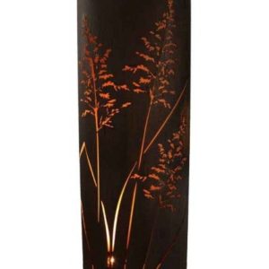 Zuil halfrond met grasmotief, roest design