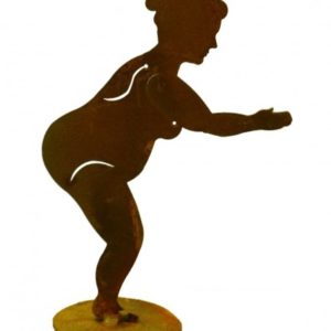 Duikende jongedame op plaat, roest design