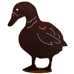 Eend van voren op plaat, roest design