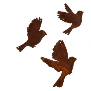 Drie vliegende vogels, roest design