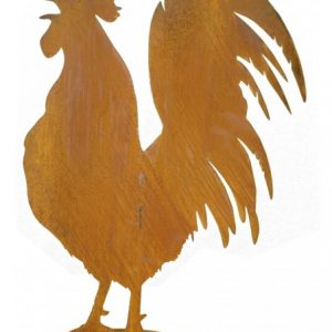 Haan silhouet op plaat, roest design