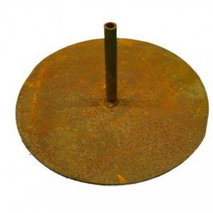 Standaard ronde plaat voorzien van buis, roest design